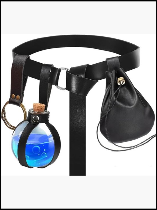 Halloween Renaissance Belt Pouch Costume Set with Potion Bottle and Skirt Hikes main image 7